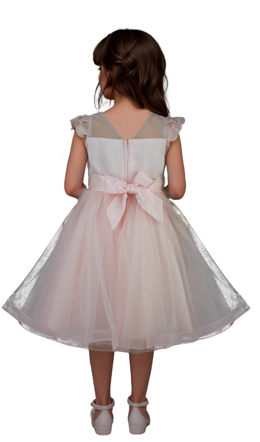Vestido Niña con Bordado y Aplicaciones en el Pecho