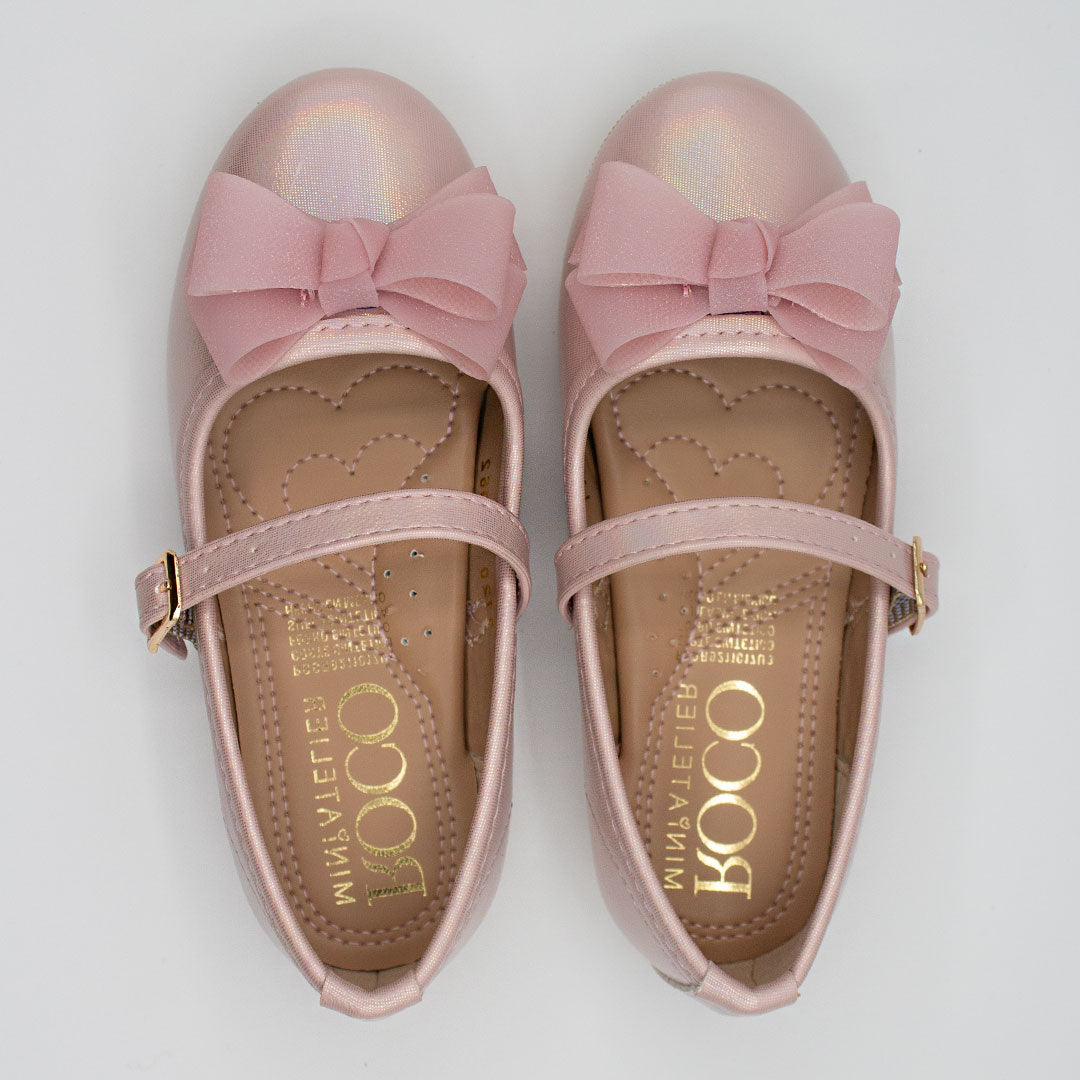 Zapatillas Rosa Tornasol con Moño para Niña Tallas 13-26