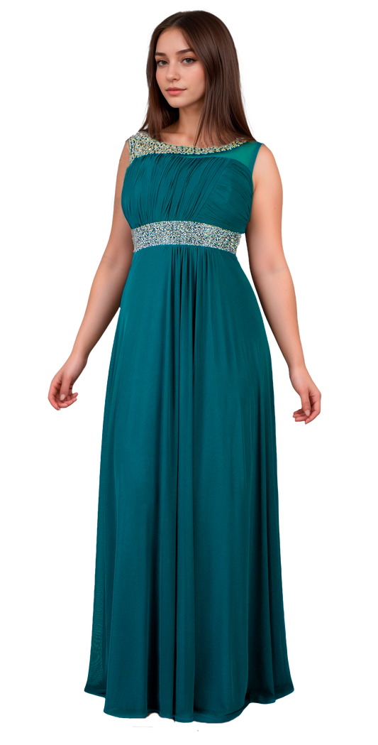 Vestido Turquesa Elegante para Dama con Diseño Favorecedor Tallas M-XL