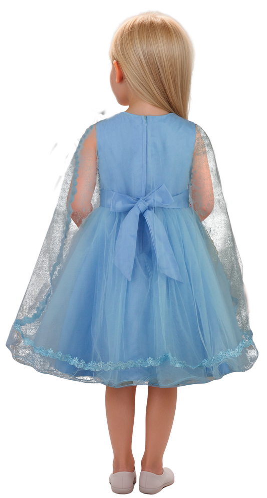 Vestido Infantil Azul Cielo con Bordados para Ocasiones Especiales | Roco Atelier