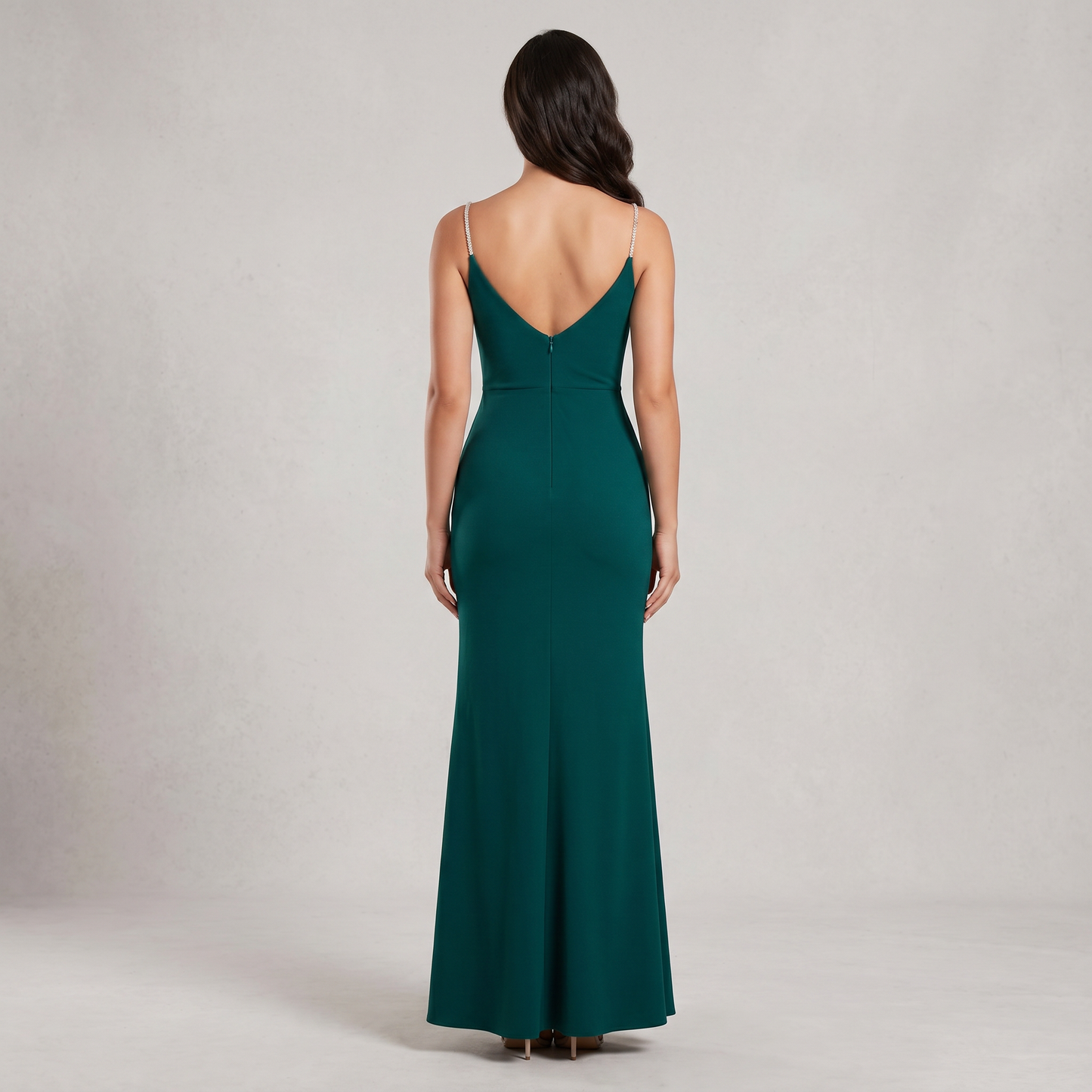 Vestido Tirantes Pedrería Fruncido para Mujer