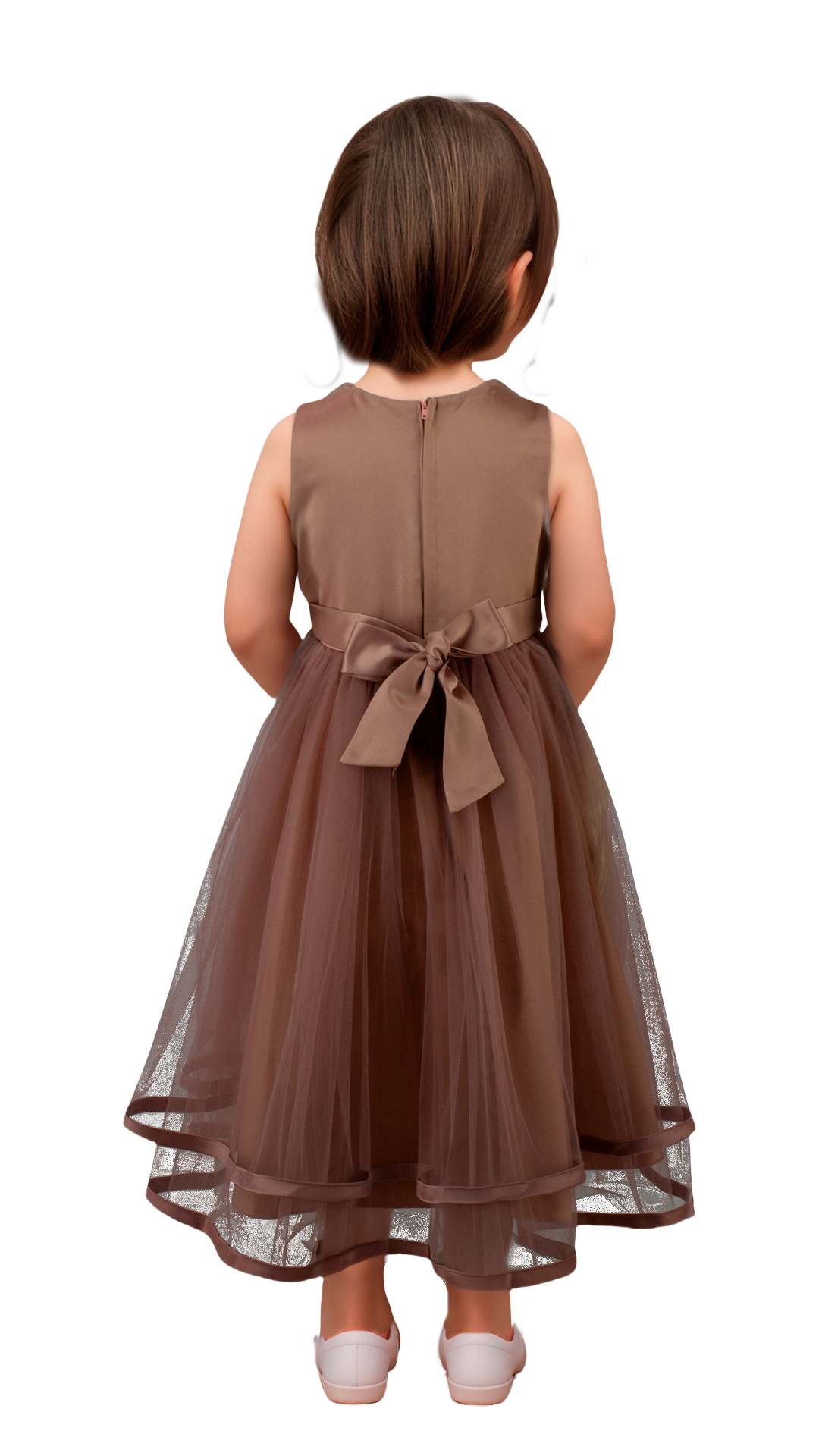 Vestido Infantil Mauve con Bordado y Falda de Tul | Roco Atelier