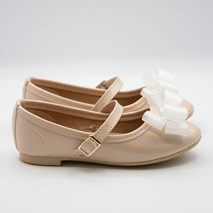 Zapatillas Oro Tornasol con Moño Frontal para Niña Tallas 13-24
