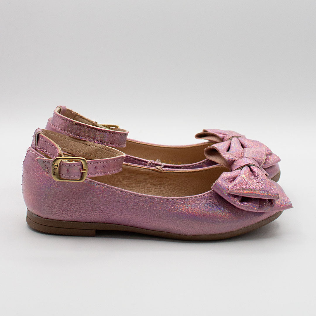 Zapatos Infantiles Morado con Moño y Pulsera | Niña