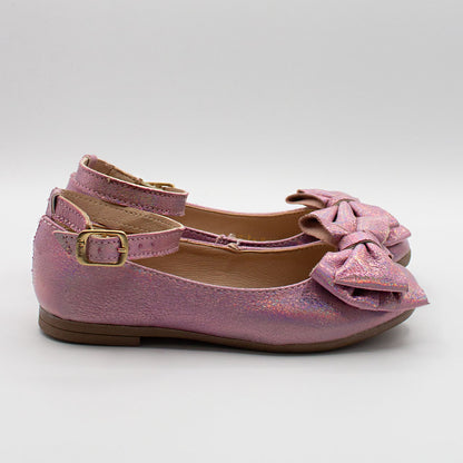 Zapatos Infantiles Morado con Moño y Pulsera | Niña