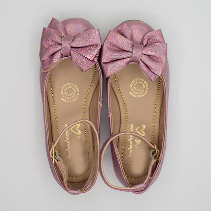 Zapatos Infantiles Morado con Moño y Pulsera | Niña