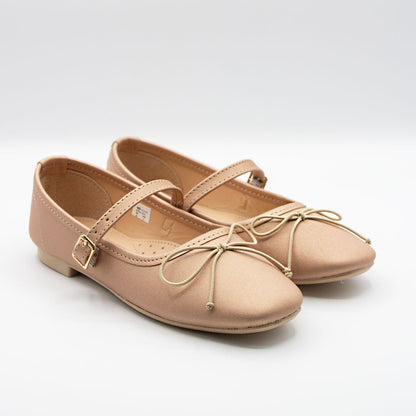 Zapatillas Beige de Tela con Moño para Niña Tallas 15-26