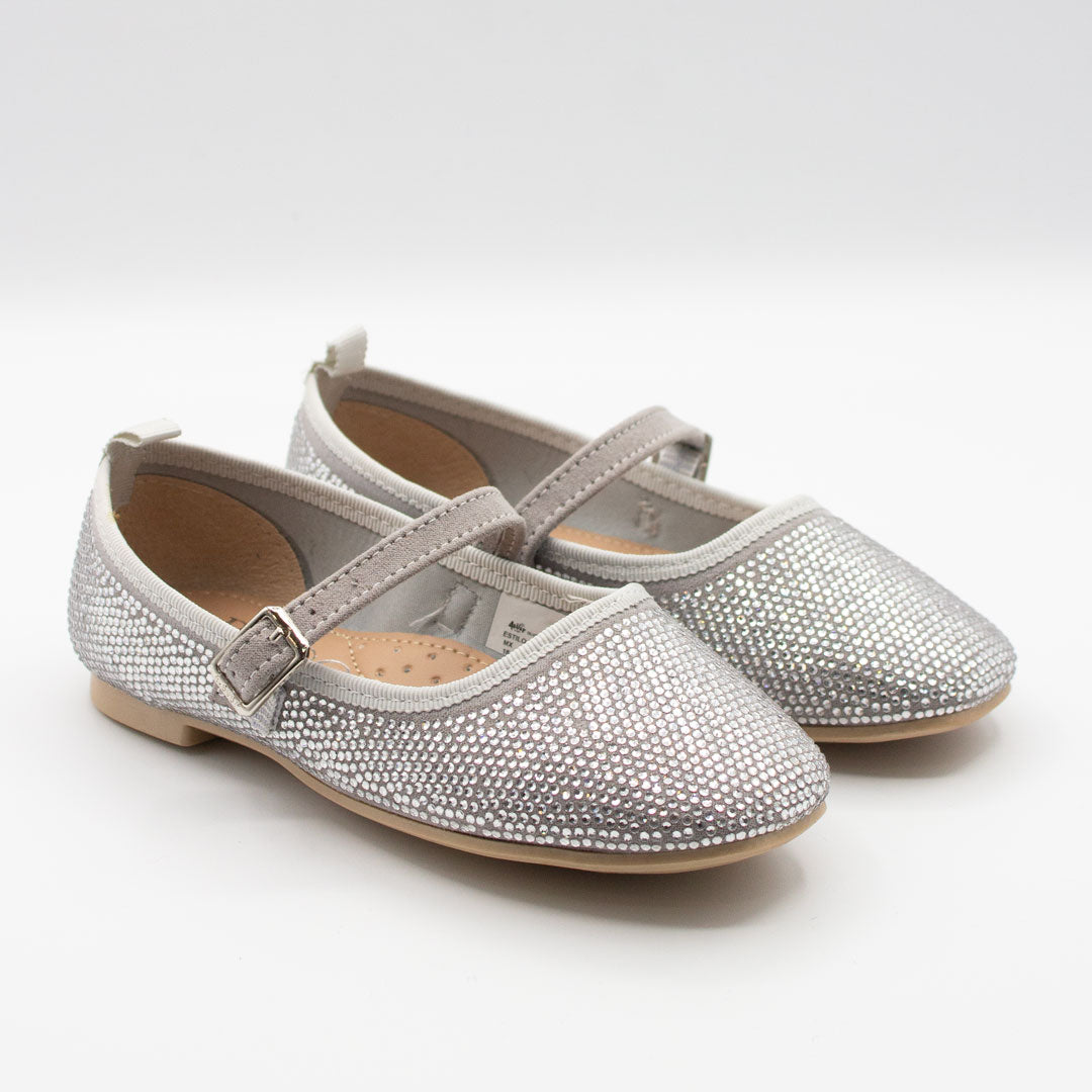 Zapatillas Infantiles Plateadas con Correa Ajustable | Niña