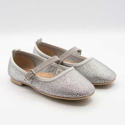 Zapatillas Infantiles Plateadas con Correa Ajustable | Niña