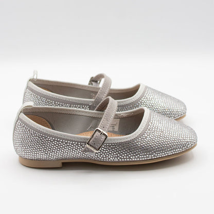Zapatillas Infantiles Plateadas con Correa Ajustable | Niña