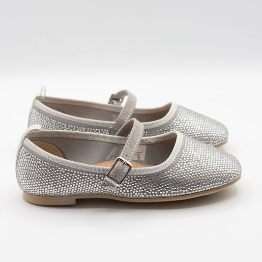 Zapatillas Infantiles Plateadas con Correa Ajustable | Niña