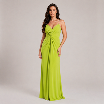 Vestido Tirantes Pedrería Fruncido para Mujer