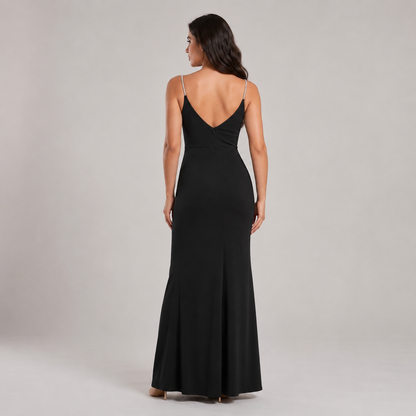 Vestido Tirantes Pedrería Fruncido para Mujer
