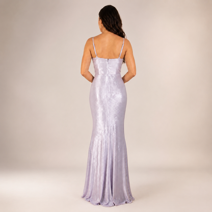 Pale Pink Metallic Corset Dress