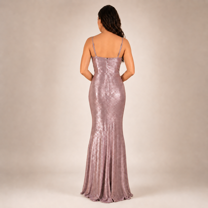 Pale Pink Metallic Corset Dress