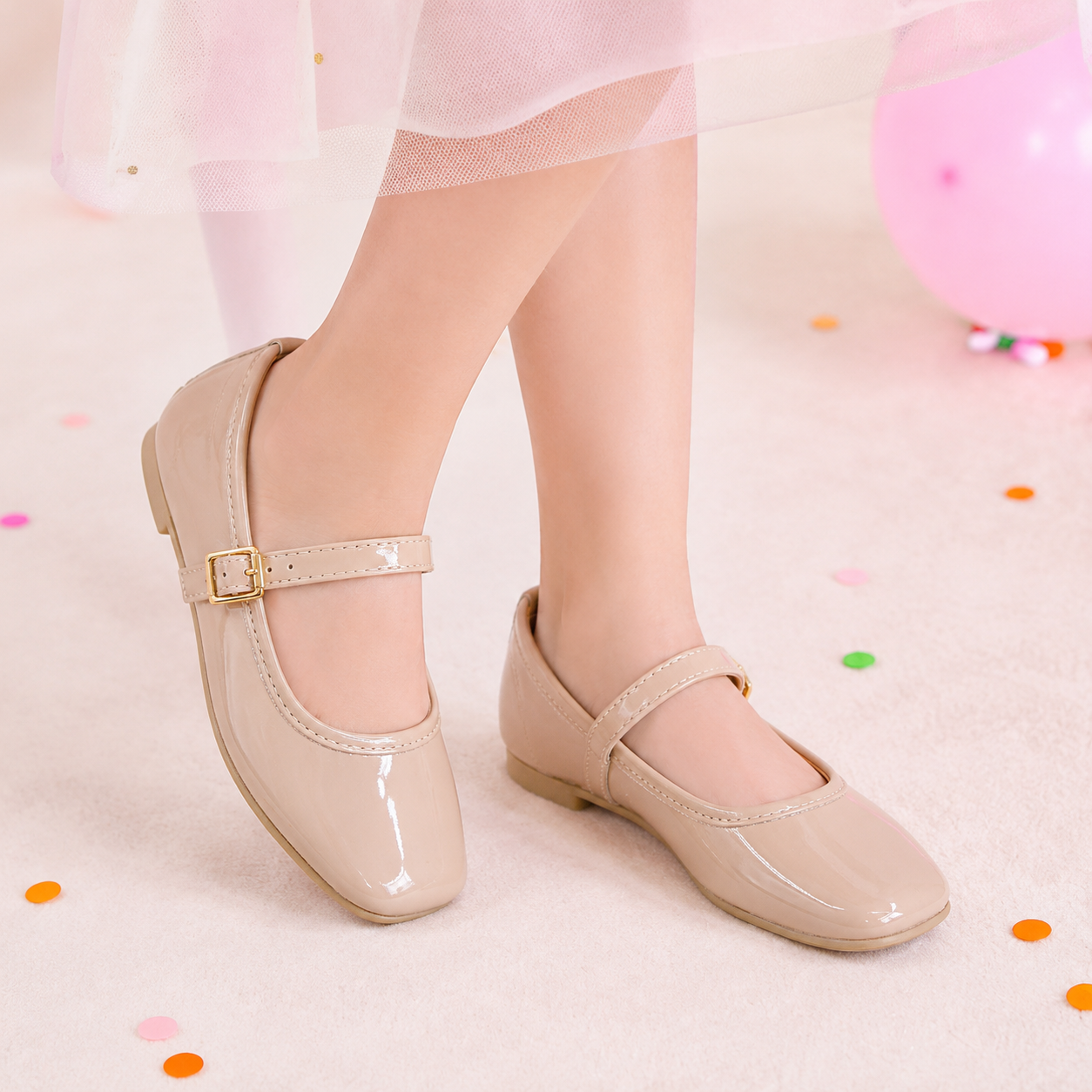 Zapatillas Nude Charol para Niña Tallas 15-26