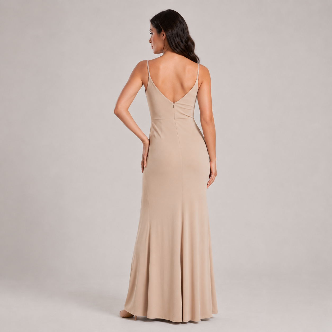 Vestido Tirantes Pedrería Fruncido para Mujer