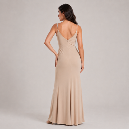 Vestido Tirantes Pedrería Fruncido para Mujer
