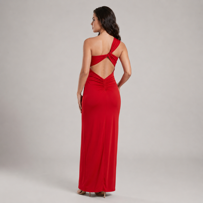 Vestido Asimétrico Espalda Descubierta y Pierna Abierta para Mujer