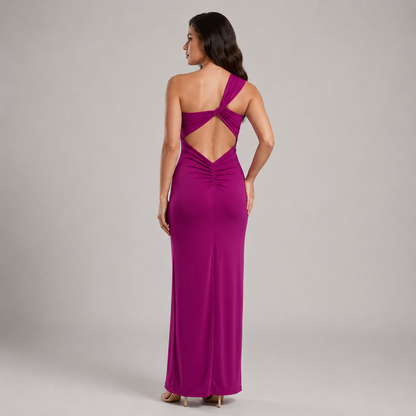 Vestido Asimétrico Espalda Descubierta y Pierna Abierta para Mujer