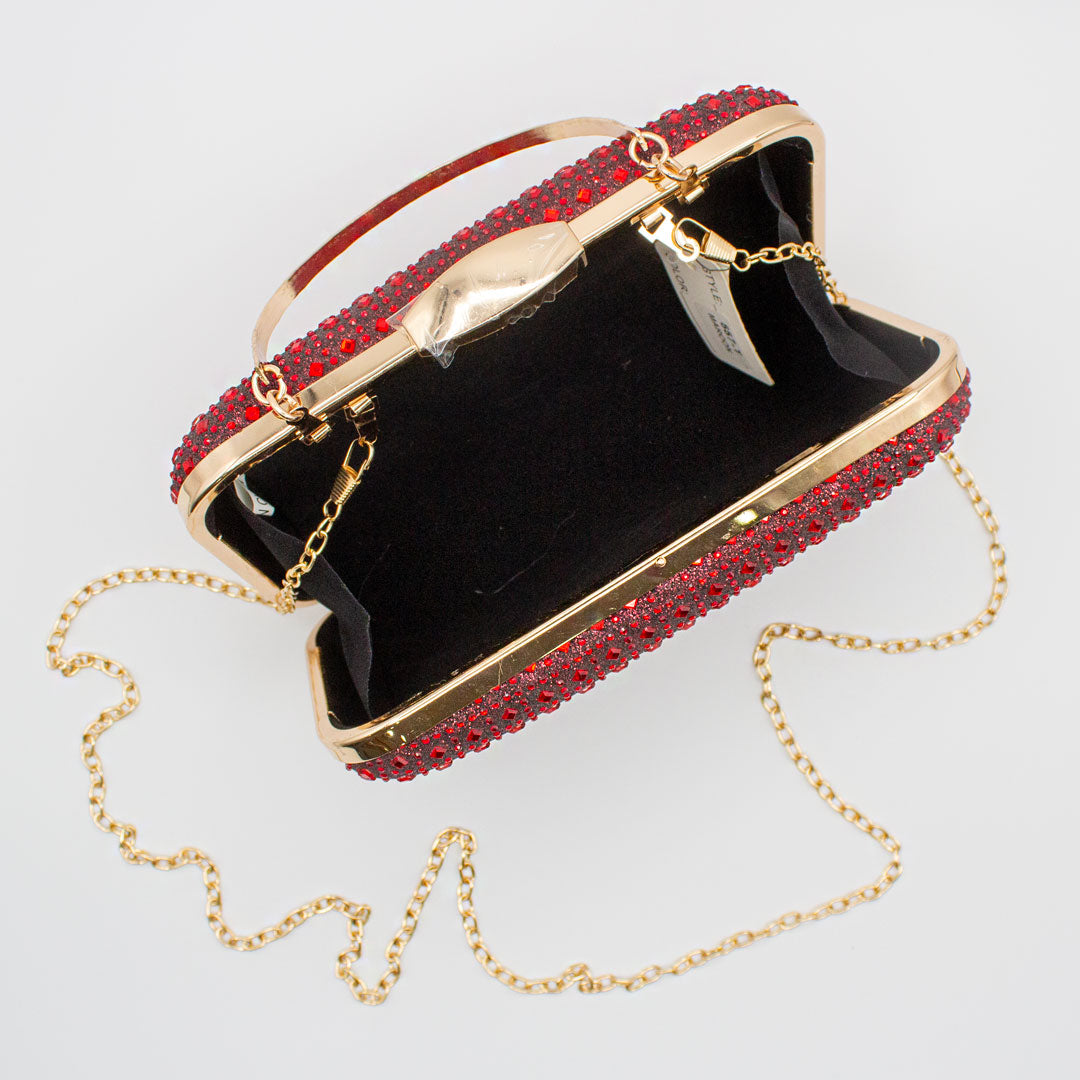 Clutch Rojo con Pedrería | Roco Atelier