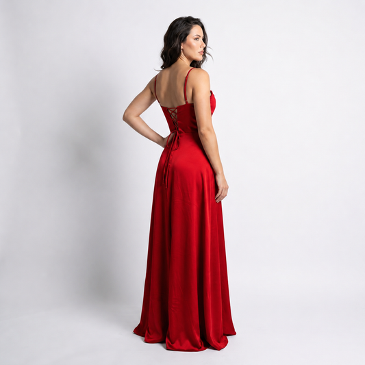 Sweetheart Neck Dress with Corset, Sheer Panels, and Full Skirt Sizes M-XL