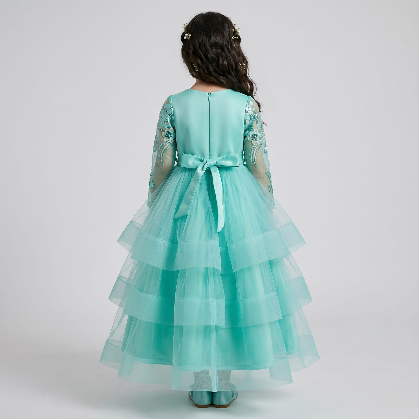 Vestido de Niña Color Aqua Menta para Fiesta | Roco Atelier