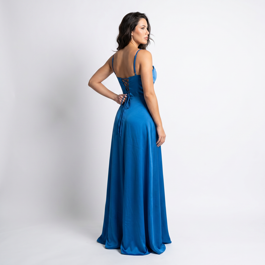 Sweetheart Neck Dress with Corset, Sheer Panels, and Full Skirt Sizes M-XL