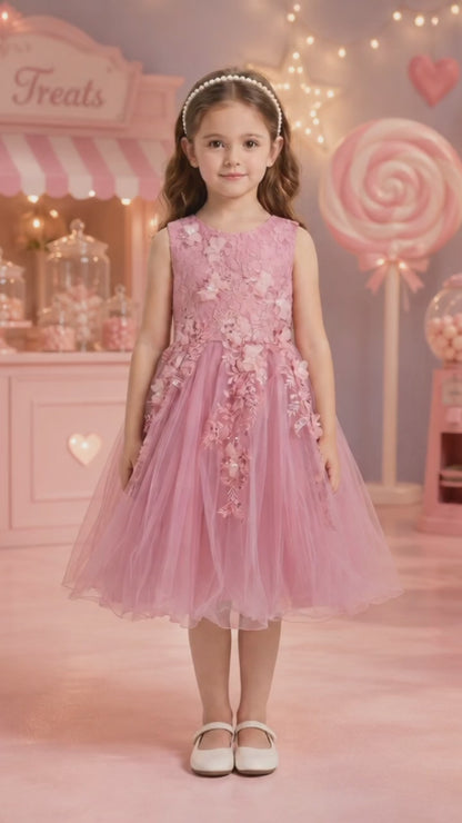 Pink Girl's Dress for Party | Roco Atelier