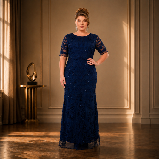 Vestido Clásico Azul Marino