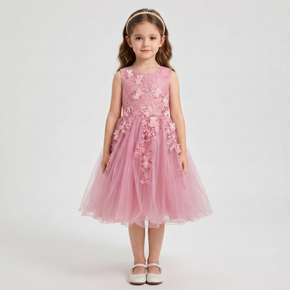 Vestido de Niña Rosa para Fiesta | Roco Atelier
