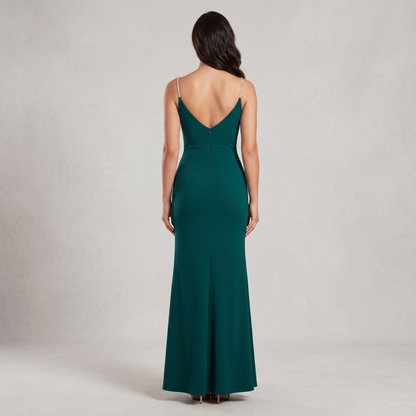 Vestido Tirantes Pedrería Fruncido para Mujer